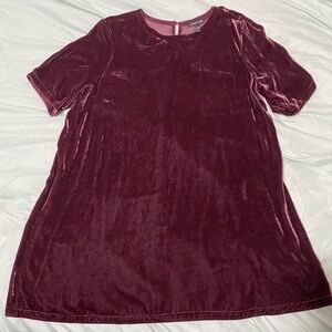 Eileen Fisher Burgundy Velvet Mini Dress Women’s size Large